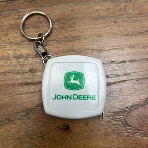 Vintage JOHN DEERE Advertising Tape Measure Keychain Roling's Salisbury, MO